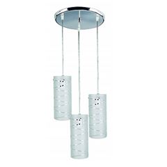 Pendente em Aço Difusor em Vidro para 3 Lâmpadas E27 First Linhas Retas - Ref. AX294103PD - BRONZEART