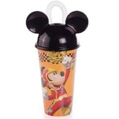 Copo com Canudo Plástico 500ml Mickey - Ref.006823 - PLASUTIL