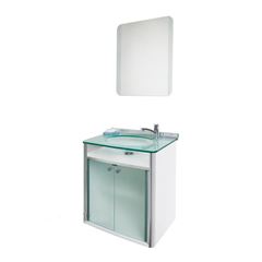Gabinete Banheiro com Espelho Suspenso Cris-Classic 62,5 x 63cm Incolor CRISMETAL / REF. 930