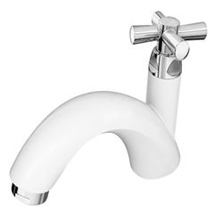 Torneira para Lavatório Plástica de Mesa Cross Branca e Cromado - Ref.300000483 - TIGRE