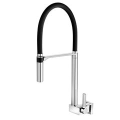 Torneira Cozinha Metal Parede Bica Alta Doc Cromado e Preto - Ref. 00742857 - DOCOL