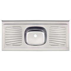 Balcão Inox 120x52x12 com Cuba Retangular Escorredor - Ref.93041556 - TRAMONTINA