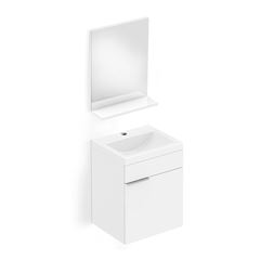 Gabinete Suspenso em MDF para Banheiro com 1 Porta 41x34 e Espelho com Prateleira Like Branco CELITE / REF. B60000M210