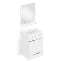Gabinete de Banheiro MDF 41x34 1 Gaveta 1 Porta Cuba e Espelho Like Branco - Ref.B60003M210 - CELITE
