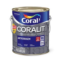 Tinta Esmalte Sintético Brilhante Coralit Antiferrugem 900ml Platina CORAL / REF. 5301122