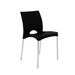Cadeira de Plástico e Alumínio Boston Preto - Ref. F860001 - GARDENLIFE