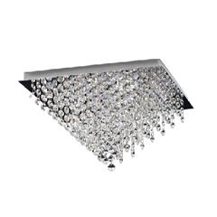 Plafon Aço 6xG9 33cm Itália Quadrado Crystal - Ref.GPIT333306PF - BRONZEARTE