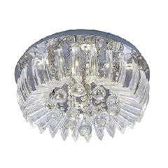 Plafon LED Redondo em Acrílico e Cristal de Sobrepor Greta 24W Bivolt 3000k Transparente STARTEC / REF. 149410013