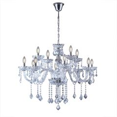 Lustre em Vidro e Aço 12x40w Nice 12 Cristal Transparente - Ref. 140240005 - STARTEC