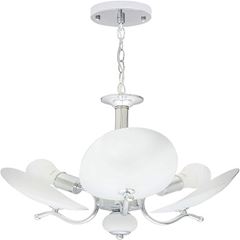 Lustre Vidro Aço 3x40w Ricko 3 Branco Cromado - Ref.148200000 - STARTEC