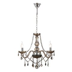 Lustre Cristal 3x40w Bivolt Agata E14 Conhaque - Ref. DI62746 - DILUX