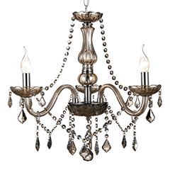 Lustre Cristal 3x40w Bivolt Agata E14 Conhaque - Ref. DI62746 - DILUX