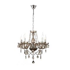 Lustre Cristal 5x40w Bivolt Ágata E14 Conhaque - Ref. DI62760 - DILUX