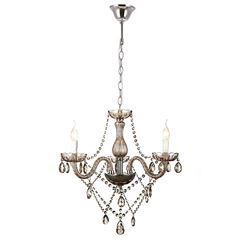 Lustre Cristal 3x40w Bivolt Âmbar E14 Conhaque - Ref. DI62821 - DILUX