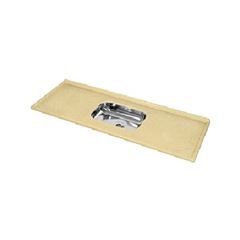 Balcão Sintético para Cozinha em Inox 150x54 Cuba Simples Marrom - Ref.PI154MI - DECORALITA