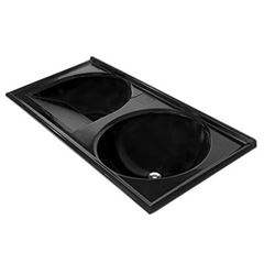Tanque Sintetico 100x50cm Thermo Fibra Duplo Preto - Ref. TF100PR - DECORALITA