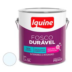 Tinta Acrílica Fosco Aveludado 3,6 litros Fosco Durável Branco Neve IQUINE / REF.327300201