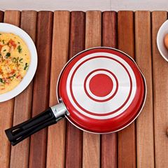 Omeleteira Garlic de Alumínio 750ml 18cm Vermelho BRINOX / REF. 7001/371