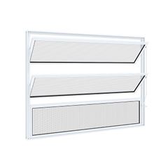 Basculante de Alumínio 3 Folhas Vidro Mini Boreal 60x80cm Branco - Ref.9417.0 - RIOBRAS