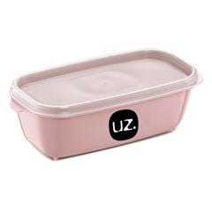 Pote Plástico Retangular 500ml Multiuso Rosa Solido - Ref.UZ250-ROS - UZ