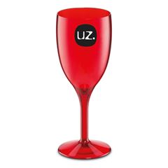 Taça de Plástico 300ml para Vinho e Água Vermelho Translúcido - Ref.UZ242-VM - UZ 