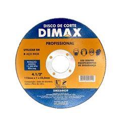 Disco de Corte para Aço Inox de 4.1/2 Pol. - Ref. DMX64429 - DIMAX