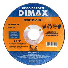 Disco de Corte 4.1/2 Polegadas Metal DIMAX / REF. DMX64443