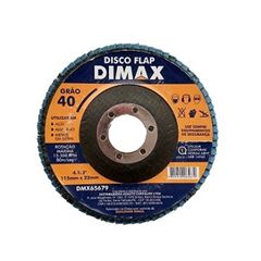 Disco de Lixa Flap para Metal 4.1/2 Pol. com Grão 40 - Ref. DMX65679 - DIMAX