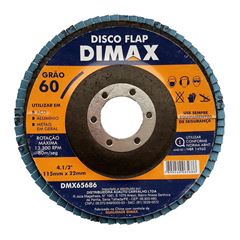 Disco Lixa Grão 60 115x22mm Flap DIMAX / REF. DMX65686