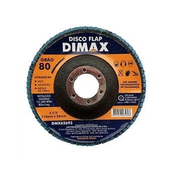 Disco de Lixa Flap para Metal 4.1/2 Pol. com Grão 80 - Ref. DMX65693 - DIMAX