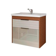 Gabinete Suspenso para Banheiro Azaléia 56 x 59cm Amêndoa e Off White MGM / REF. 9927.34
