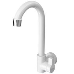 Torneira para Cozinha em PVC de Parede Bica Móvel 1/4 de Volta Hydraplus Branco - Ref. 1168.BRHPL - HYDRA