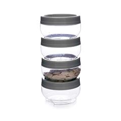 Kit Organizador de Plástico 4 Peças Gire e Trave M Preto - Ref.006350 - PLASÚTIL