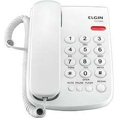 Telefone com Fio TCF 2000 com Iluminação de Chamada Branco ELGIN / REF. 42TCF200B000