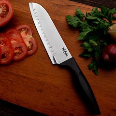 Faca Santoku Inox 7 Polegadas Cross Preto BRINOX / REF. 2556/304