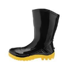 Bota Pvc Sem Couro 41  Sem Forro Preto e Amarelo Vulcaflex - Ref.70045441 - MARLUVAS