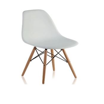 Cadeira em Polipropileno Pé de Madeira Eames Branca - Ref.F901000 - GARDENLIFE