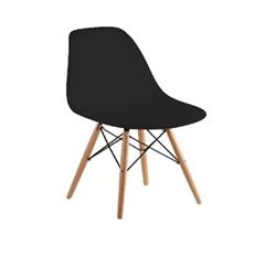 Cadeira em Polipropileno Pé de Madeira Eames Preto - Ref.F901001 - GARDENLIFE