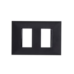 Placa Horizontal 2 Postos Separados 4x2 Plus+ Preto - Ref. 618506PT - PIAL
