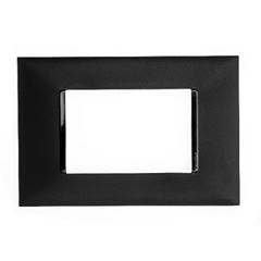 Placa Horizontal 3 Postos 4x2 Plus+ Preto - Ref. 618503PT - PIAL