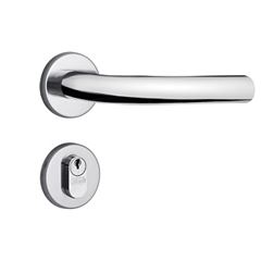 Fechadura Externa Alavanca Roseta 803/31I Redonda Inox Polido - Ref.39590 - STAM