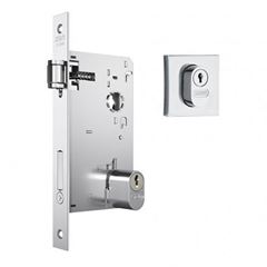 Fechadura Pivotante Roseta 1601 Quadrada Cromado Inox - Ref.37297 - STAM