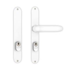 Fechadura Búzios 74mm Espelho 1/2 Maçaneta 603/11 Inox Branco - Ref.35321 - STAM