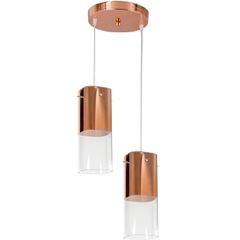 Pendente Vidro Mirage 2x27 Cobre - Ref. YHM102E27PDMCO - BRONZEARTE
