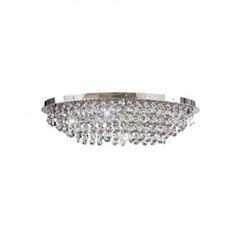 Plafon em Inox 6xG9 Itália Oval Crystal - Ref.GPOV402406PF - BRONZEARTE