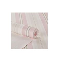 Papel de Parede 10m Vinílico Listrado Arabesco Rosa - Ref.1039 - BOBINEX