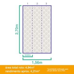 Papel de Parede Vinilizado Oriente Arabesco Bege 0,52x6m BOBINEX / REF. 7312