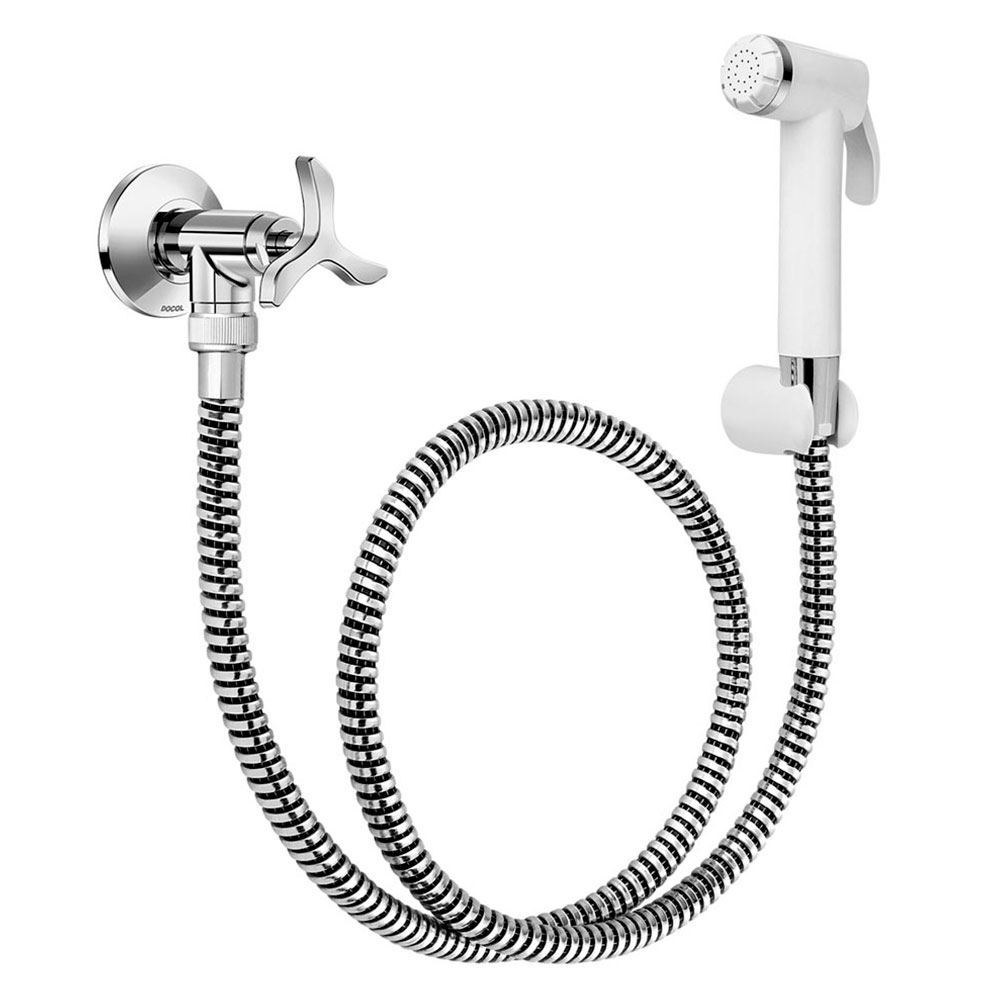 Ducha higiênica Nova Pertutti da Docol, destacando-se pela facilidade de instalação e design discreto. Ducha higiênica Nova Pertutti da Docol, destacando-se pela facilidade de instalação e design discreto.