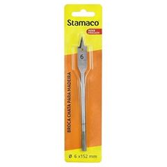 Broca Chata em Aço 6x152mm para Madeira - Ref. 7814 - STAMACO