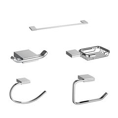 Kit de Acessórios para Banheiro com 5 Peças Cromado DIMAR / REF. DMR71809